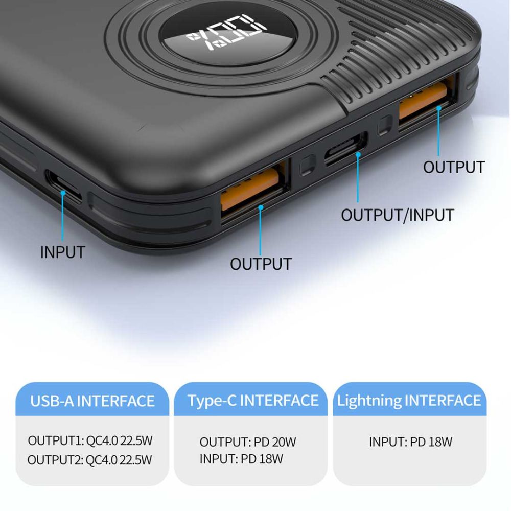Aspor A320 Power Bank 10000mah 22.5w Fast Charging