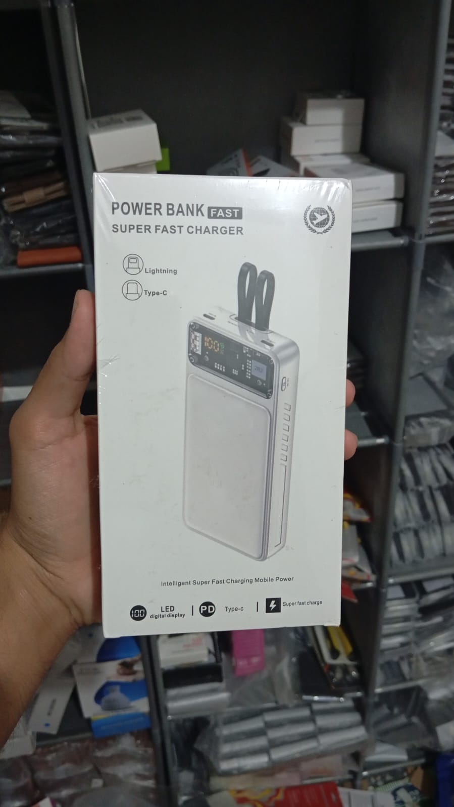 66W Fast Charging 20,000mAh Power Bank With Built-In Cables (White)
