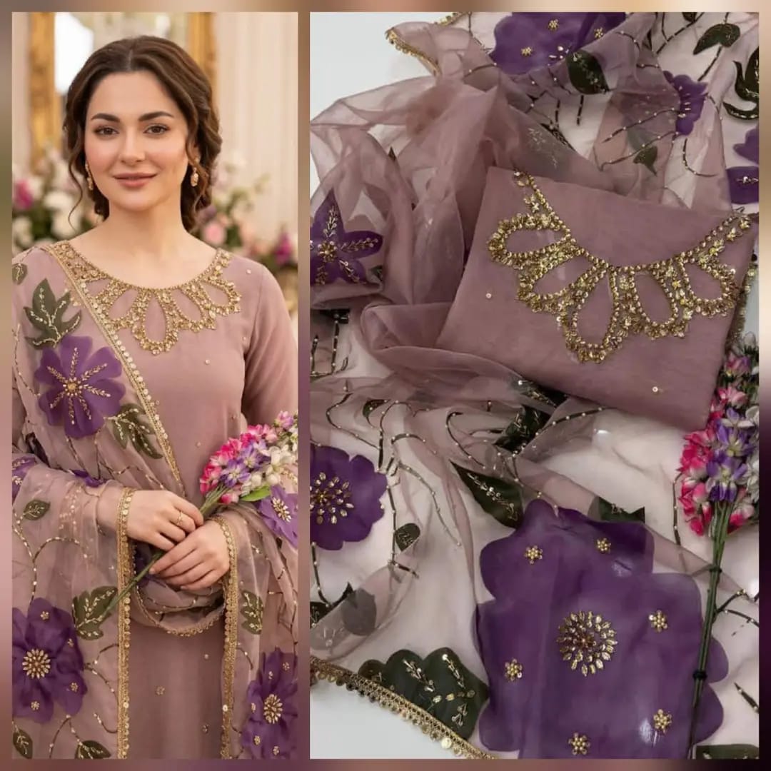 Women's unstitched Sequence Embroidered Suit