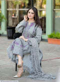 MUSHQ 3 PCS Untitiched Chikankari Embroidered Suit