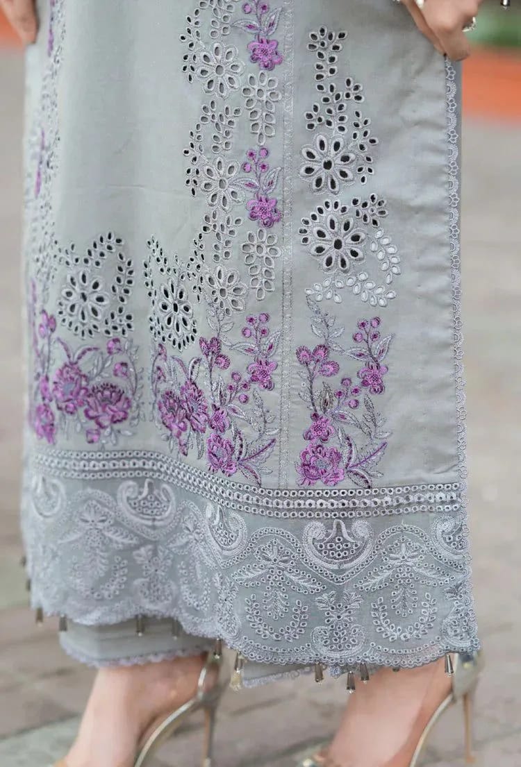 MUSHQ 3 PCS Untitiched Chikankari Embroidered Suit