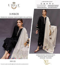3 Piece Black Embroidered Dhank Suit With Printed Dupatta