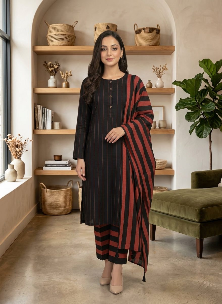 Winter Sussi Marina black and maroon suit photo 3